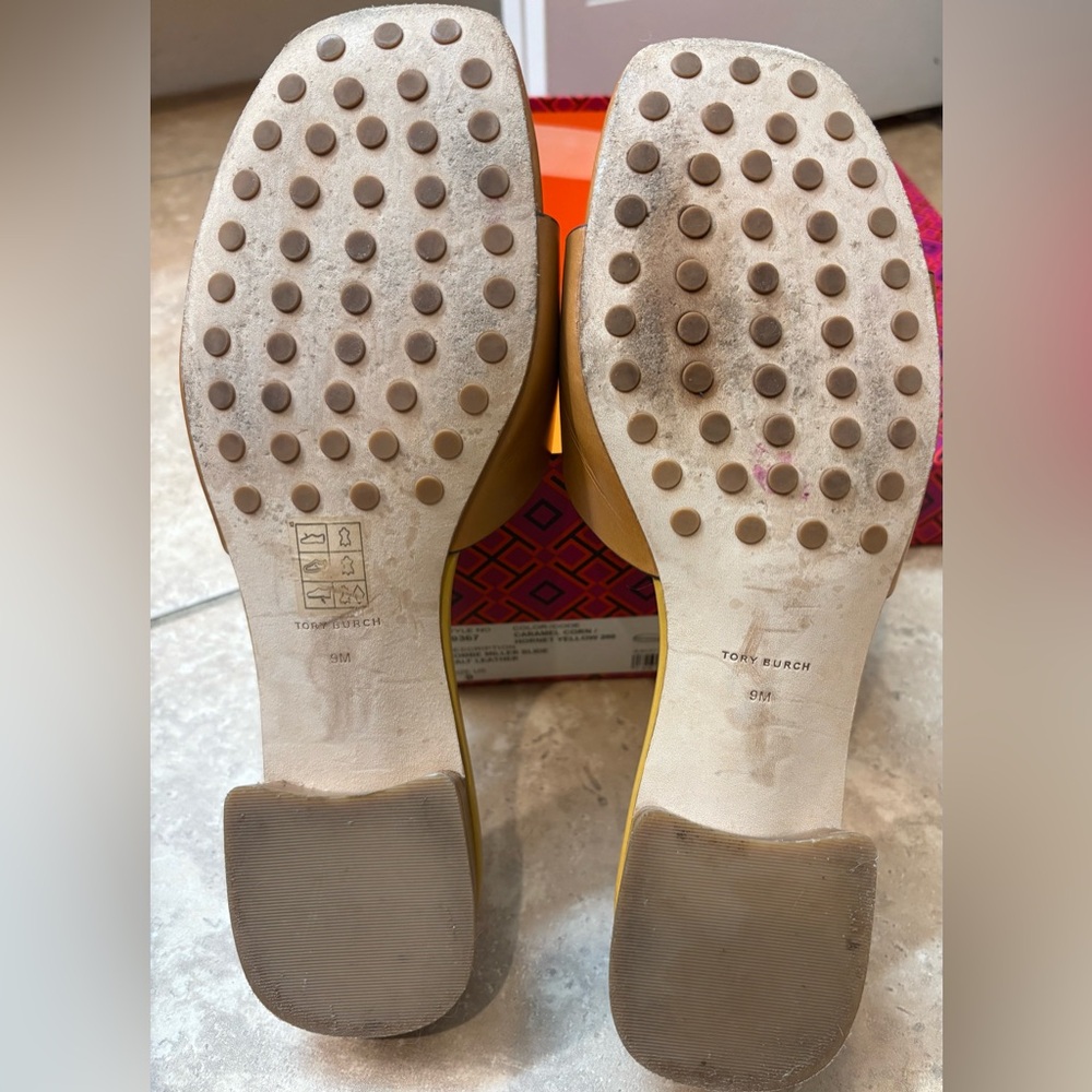Tory Burch Bombe Miller Slide Sandals Brown Leather Size 9 - Picture 12 of 12